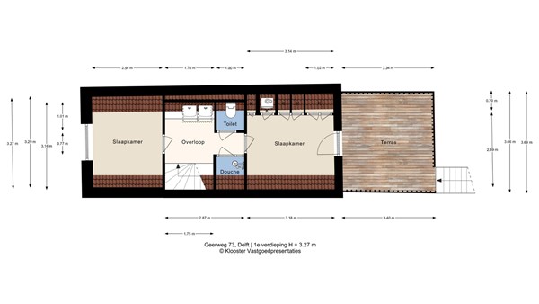 Plattegrond - Geerweg 73, 2611 VR Delft - 1e Verdieping.jpg